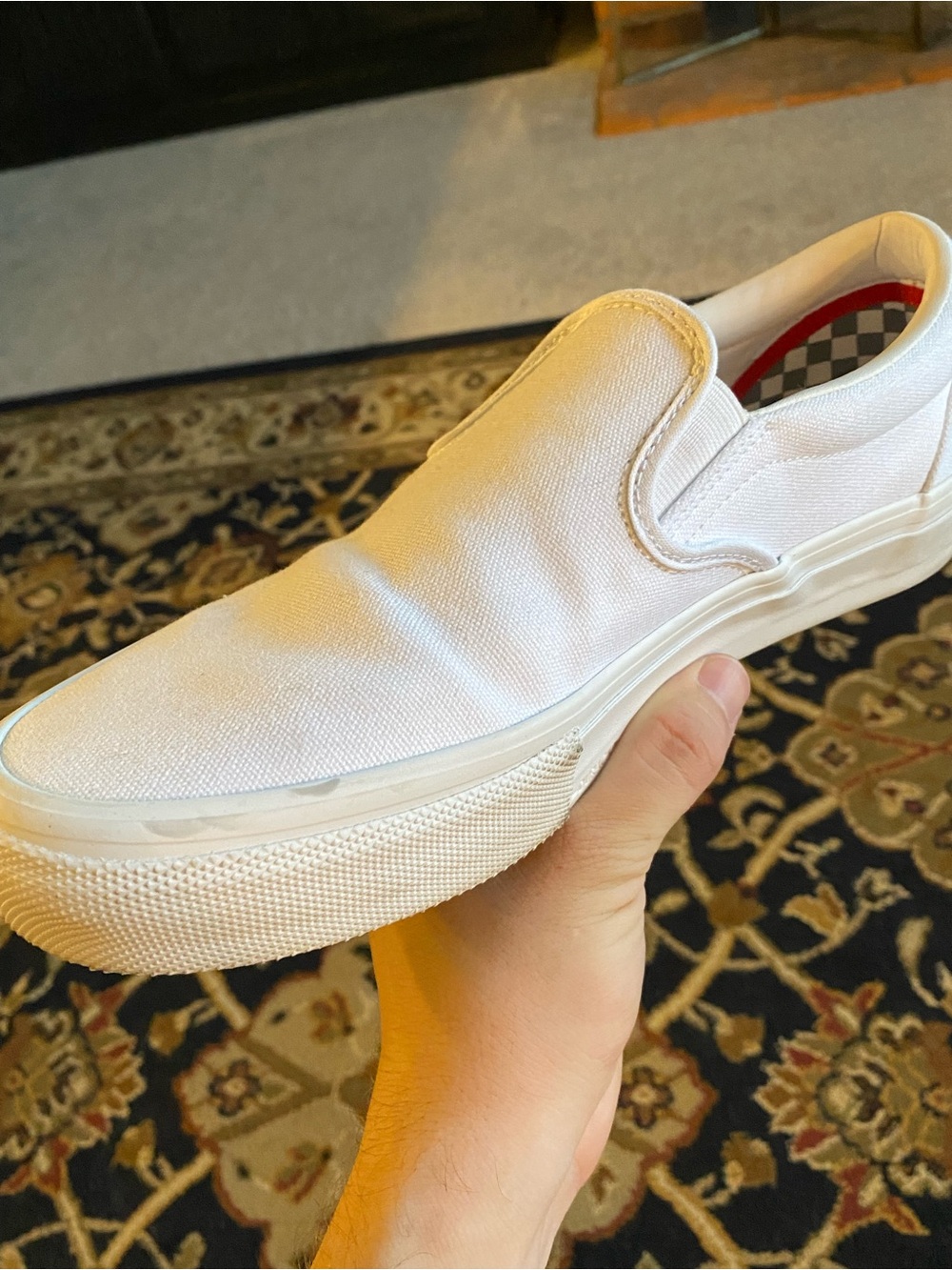 Vans White Classic Slip-On Canvas Loafers - Picture 7 of 11